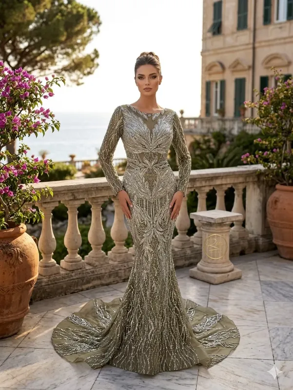 Brown soirée gown