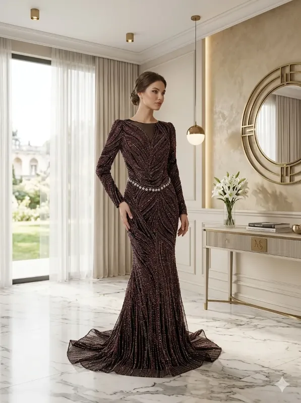 Black soirée gown
