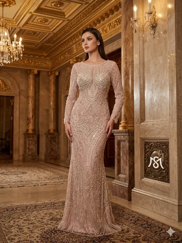 Brown soirée gown