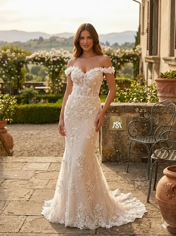 Nude soirée gown