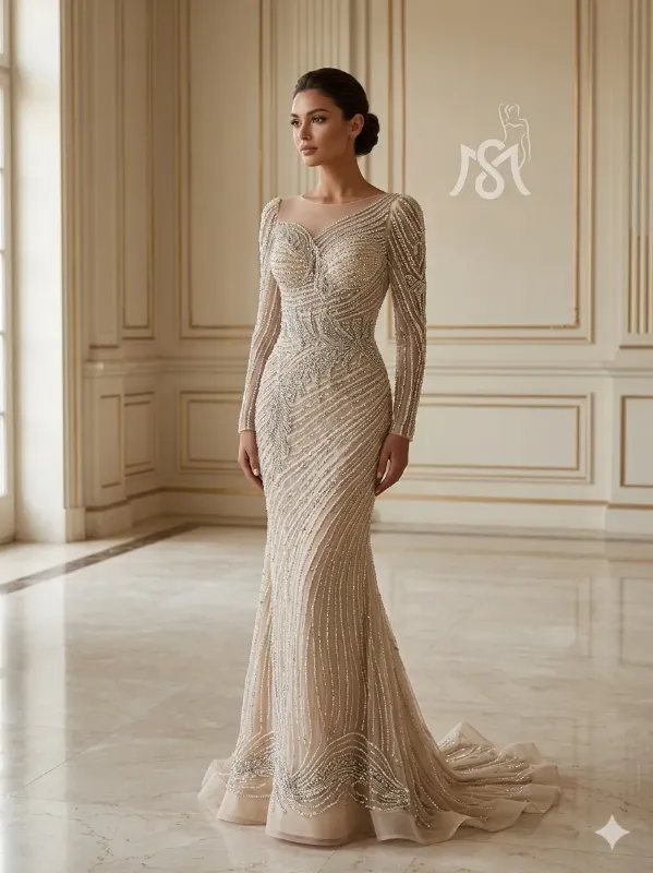 Brown soirée gown