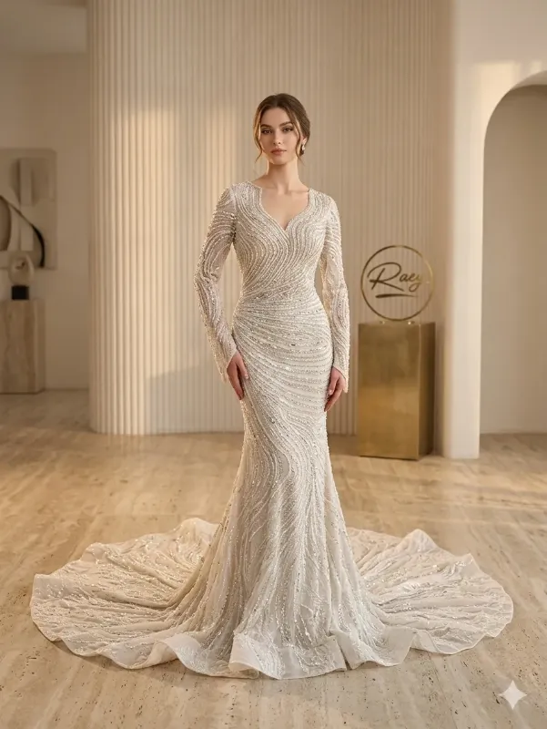 Ivory soirée gown