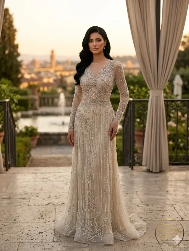 Champagne soirée gown