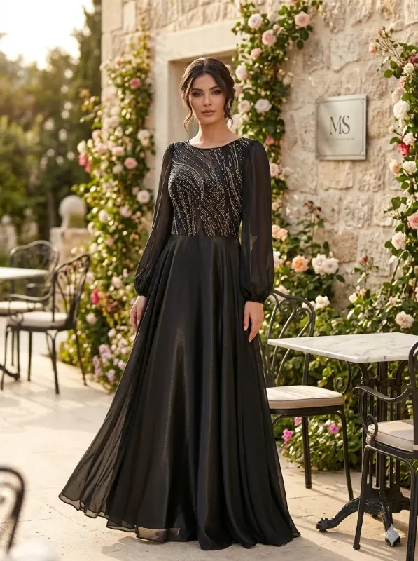 Black soirée gown