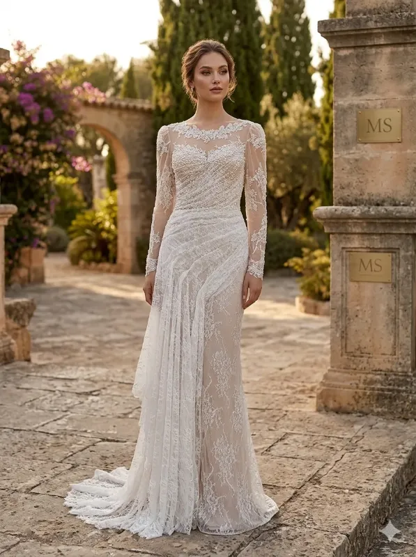 Silver soirée gown
