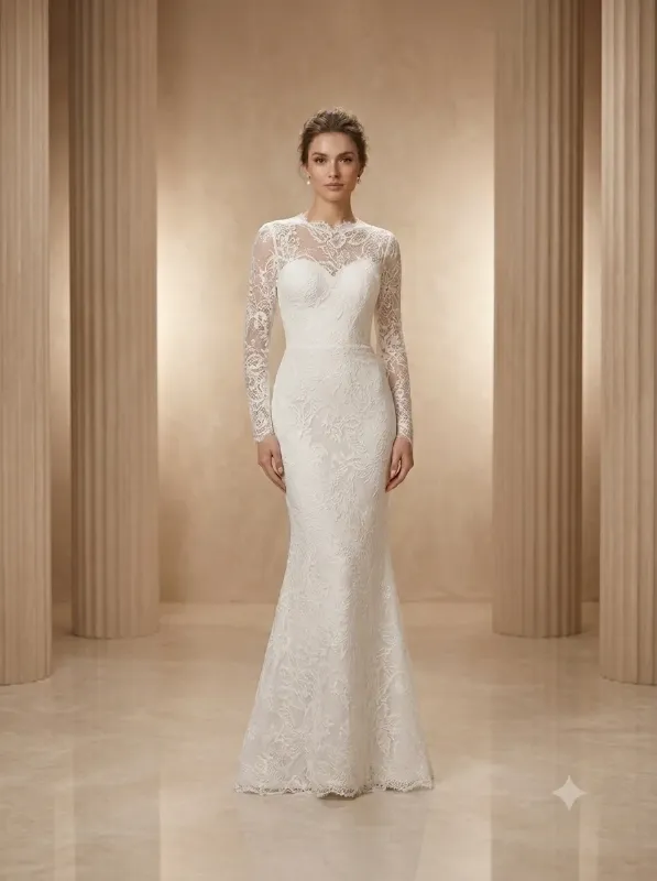 Silver soirée gown