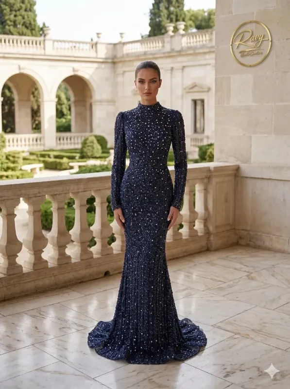 Black soirée gown