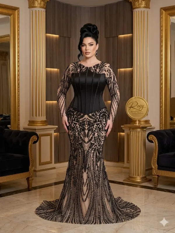 Black soirée gown