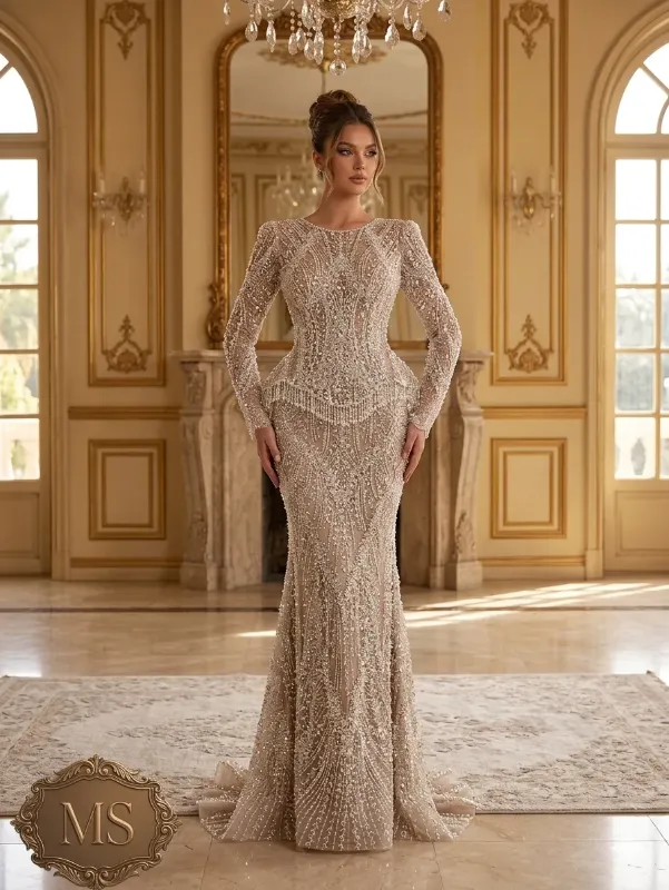 Brown soirée gown