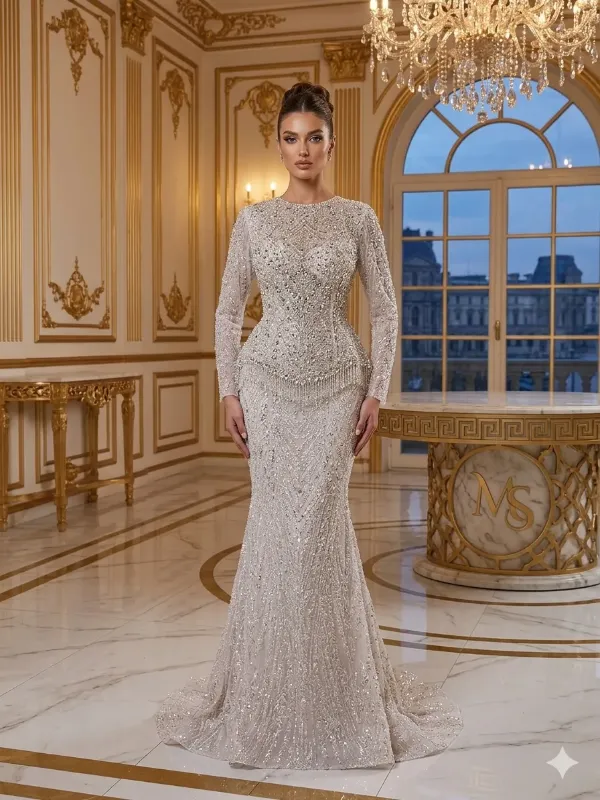 Brown soirée gown