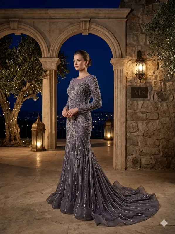 Black soirée gown