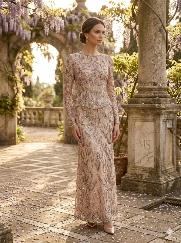 Nude soirée gown