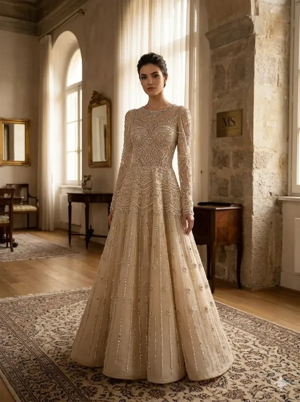 Black soirée gown
