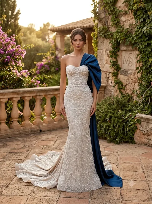 Silver soirée gown
