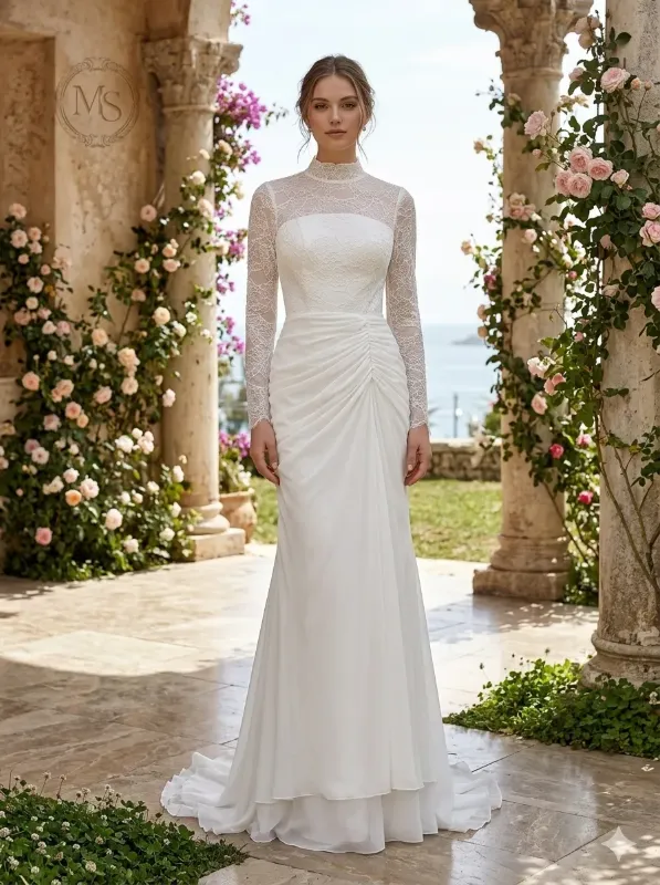 Silver soirée gown