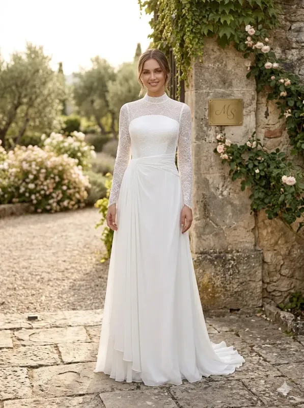 White soirée gown