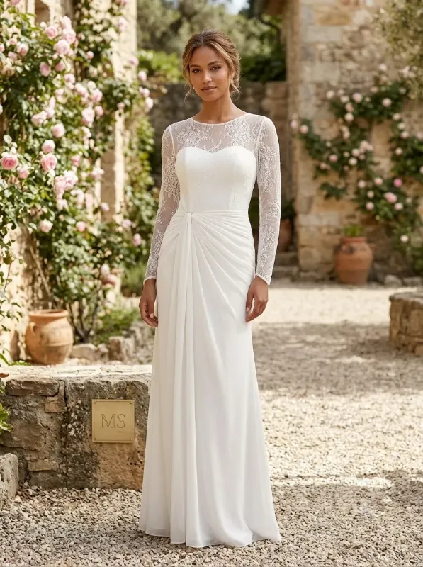 White soirée gown