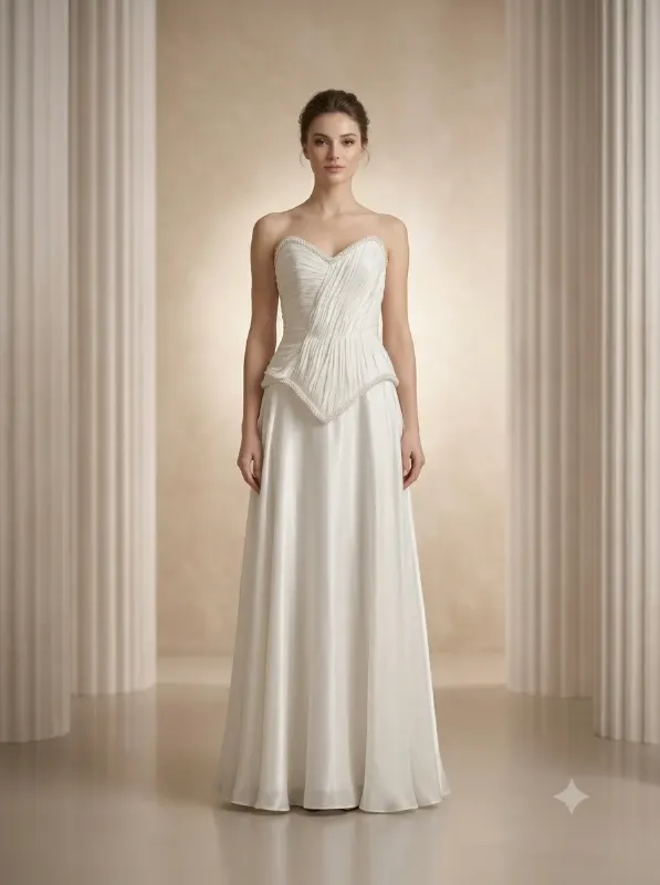 Silver soirée gown