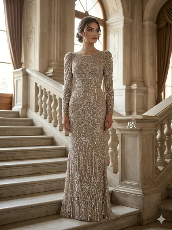 Brown soirée gown