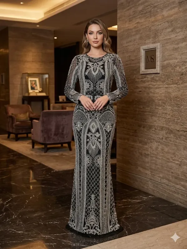 فستان سواريه رمادي
