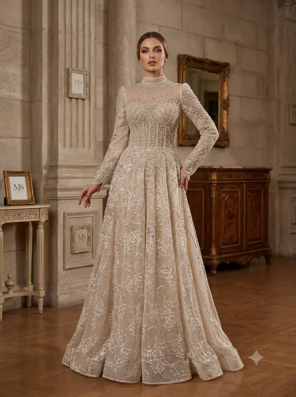 Brown soirée gown