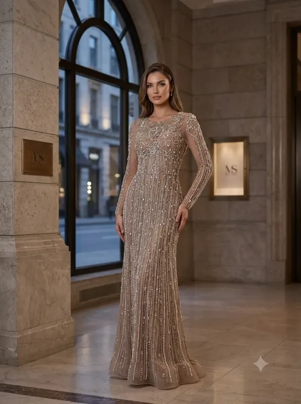 Black soirée gown