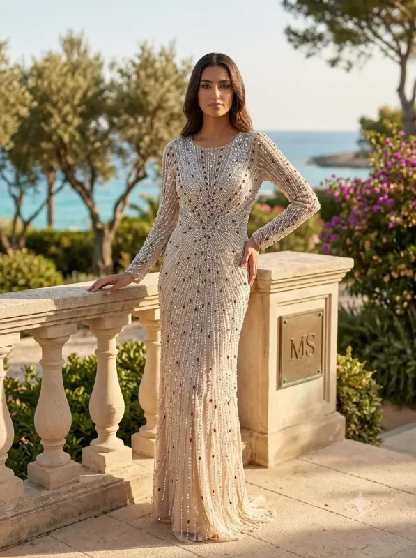 Champagne soirée gown