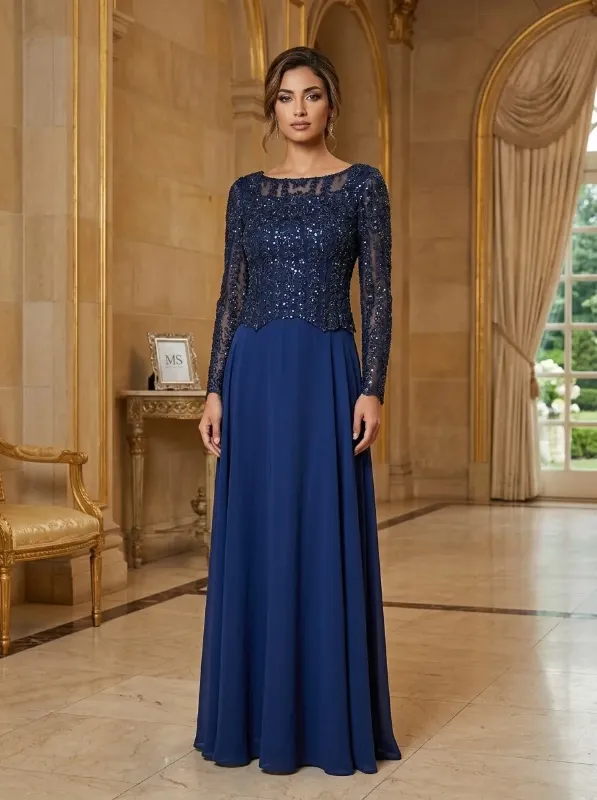Navy soirée gown