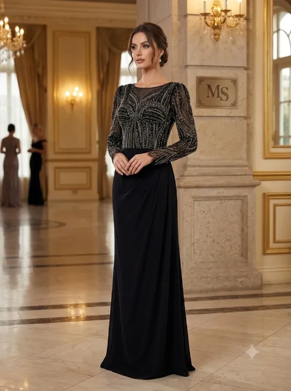 Black soirée gown
