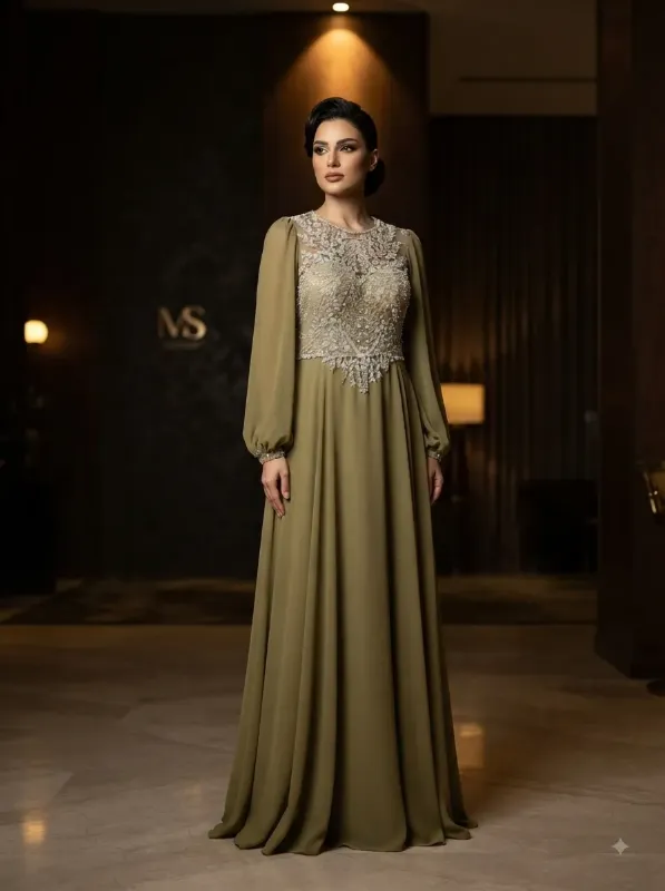 Brown soirée gown
