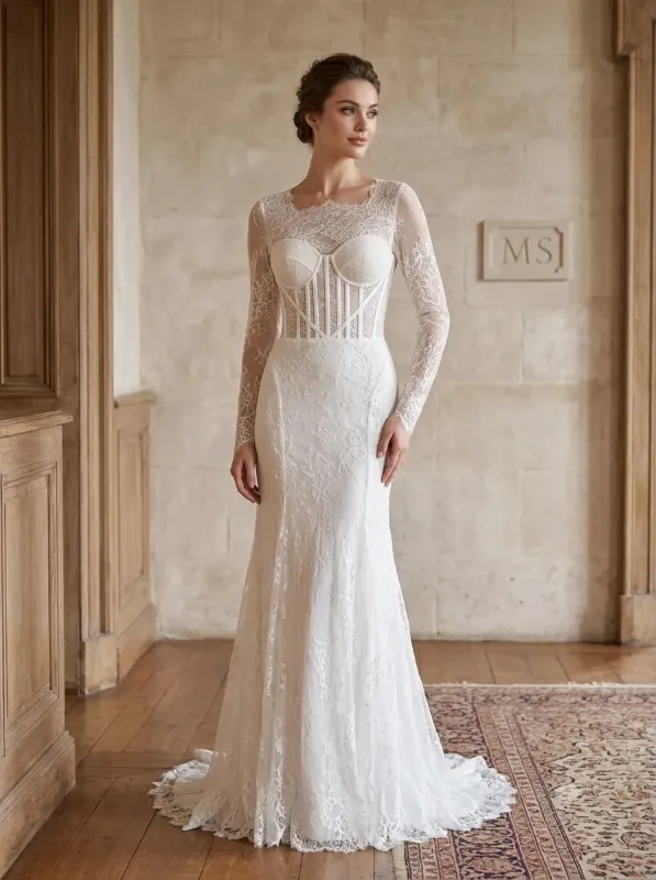 Silver soirée gown