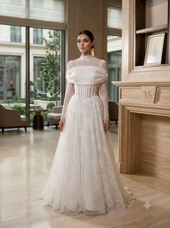 Brown soirée gown
