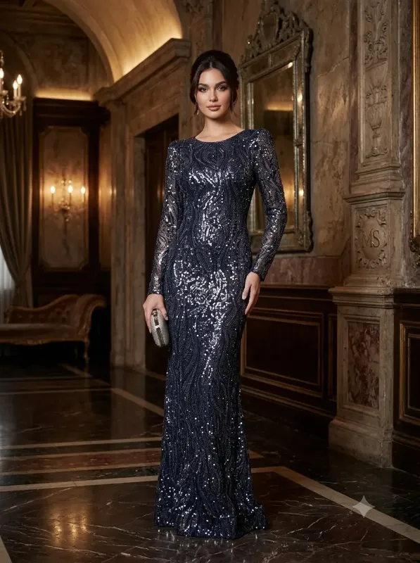 Black soirée gown