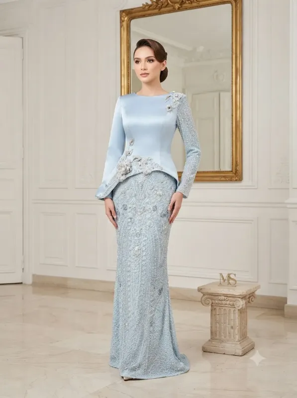 Blue soirée gown