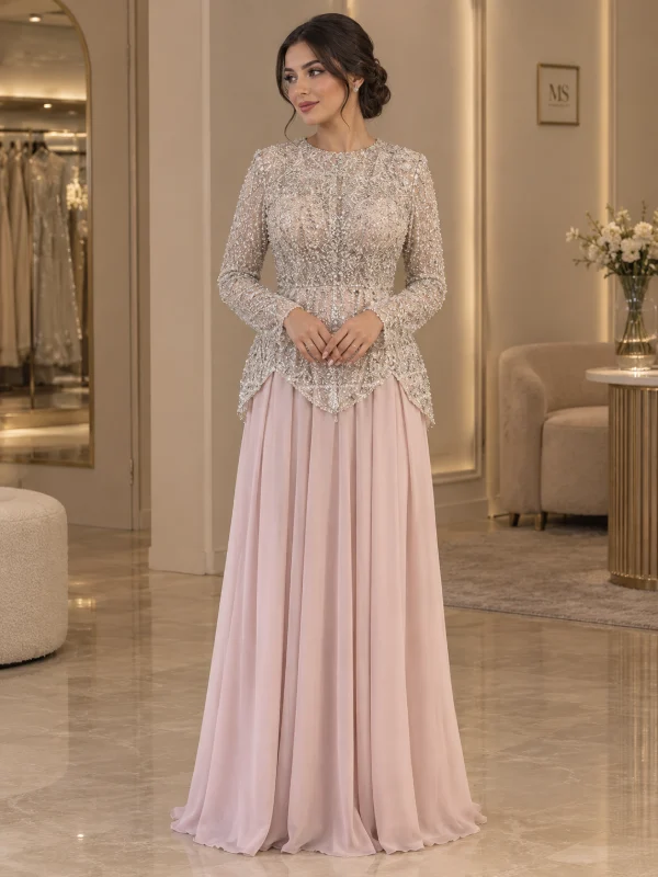 Pink soirée gown