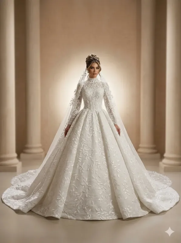 White wedding gown