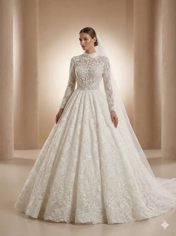 White wedding gown