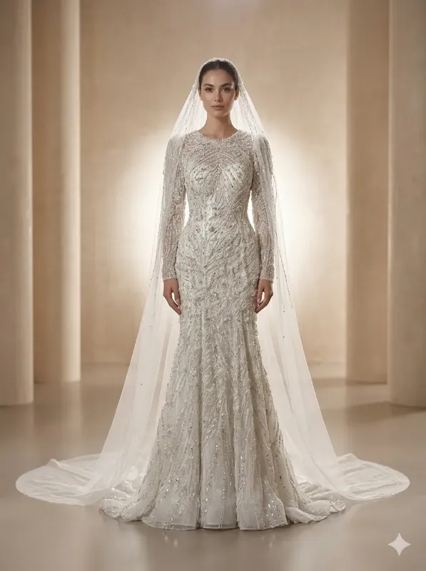 Ivory wedding gown