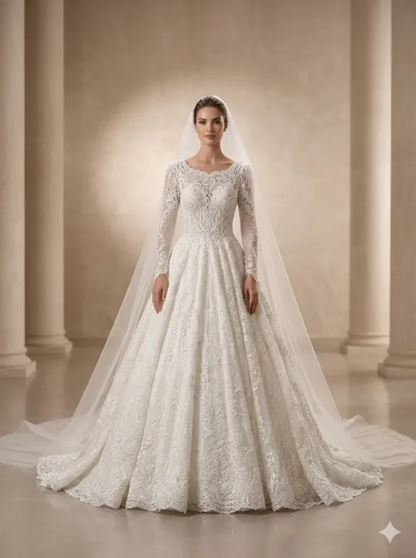 White wedding gown