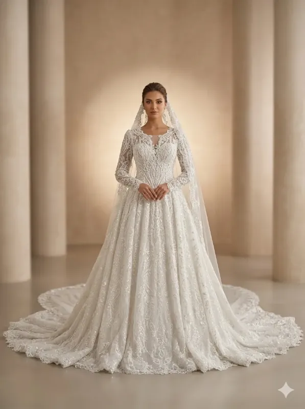 White wedding gown