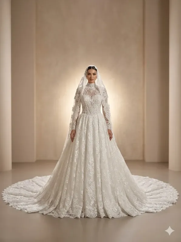 Ivory wedding gown