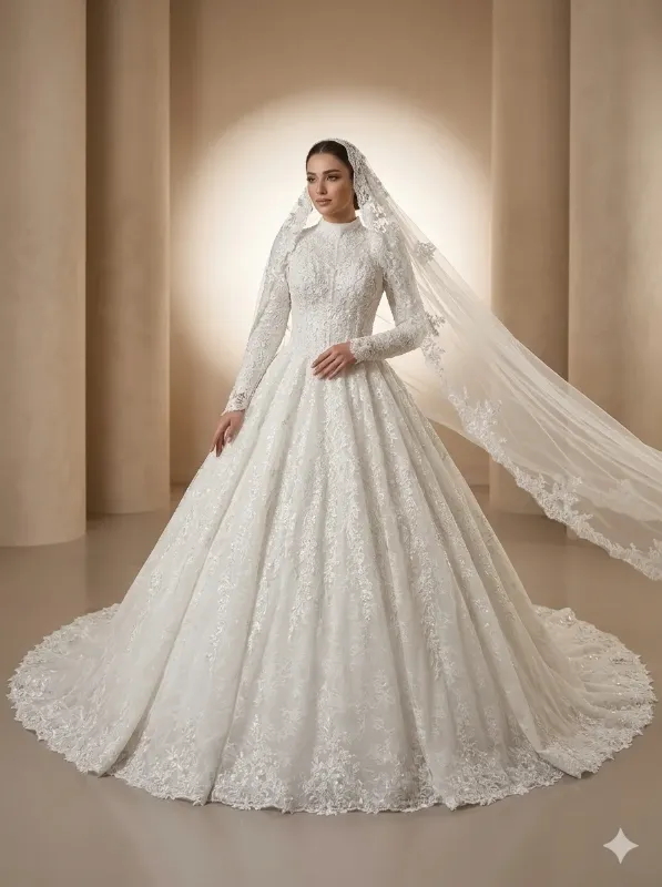 White wedding gown