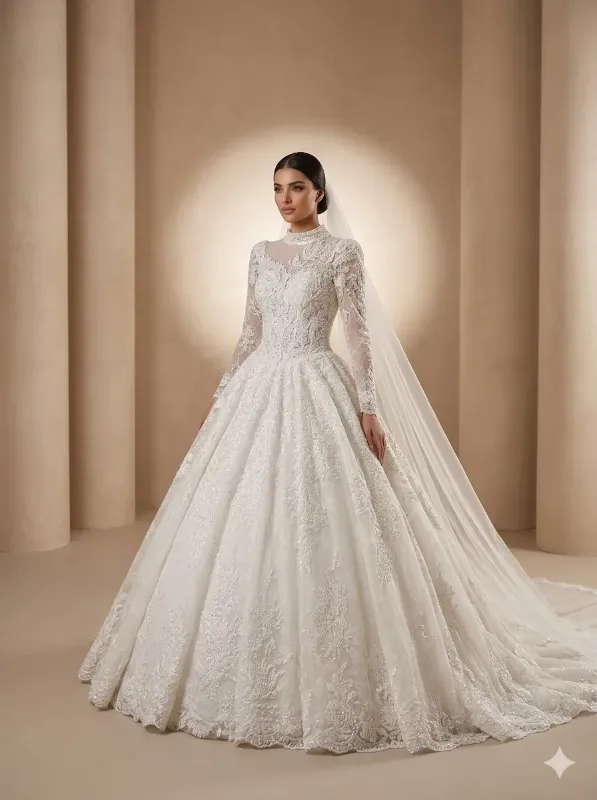 White wedding gown