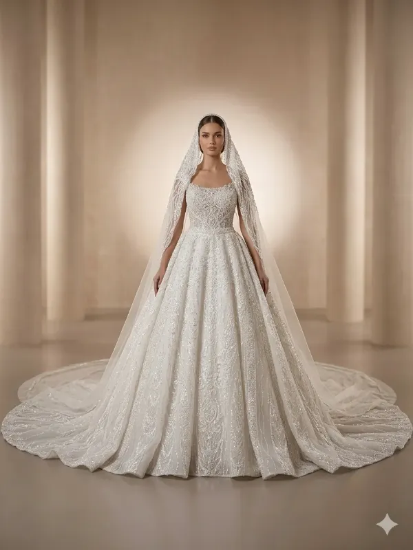 White wedding gown