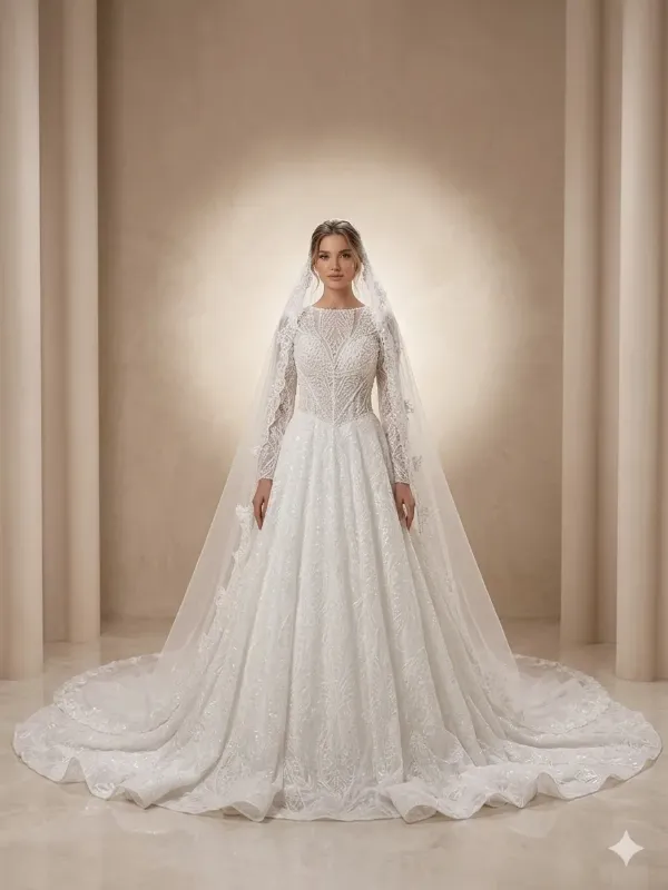 White wedding gown