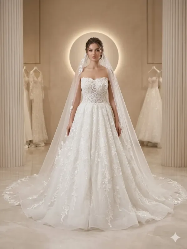 White wedding gown