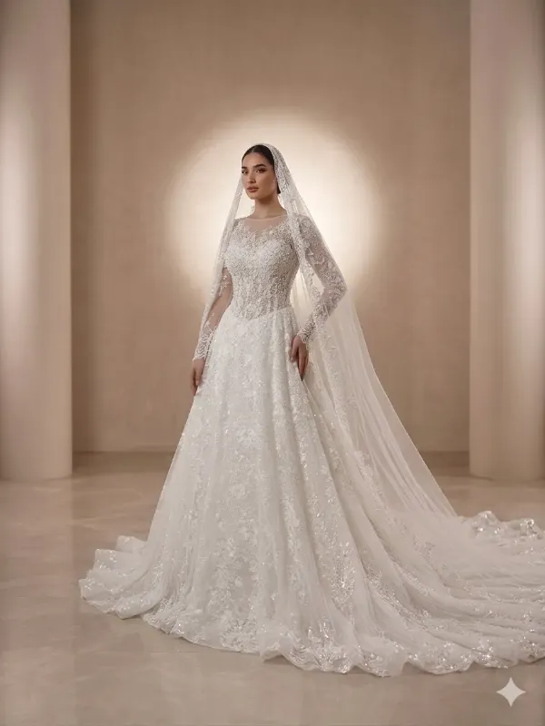 White wedding gown