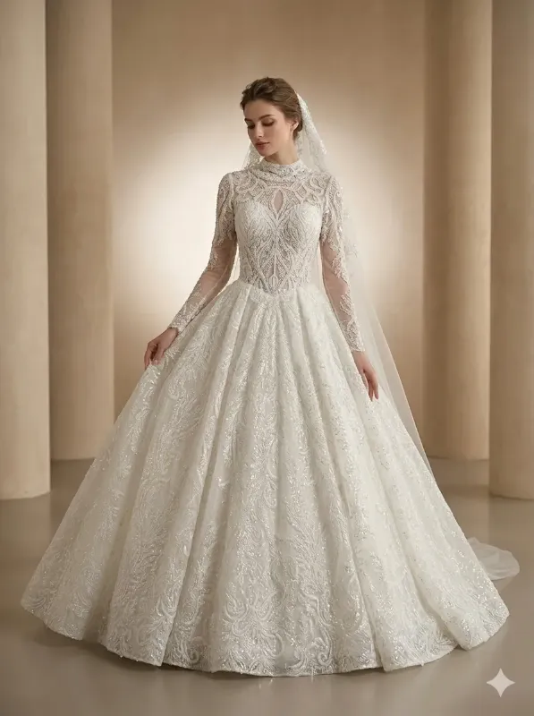 Ivory wedding gown
