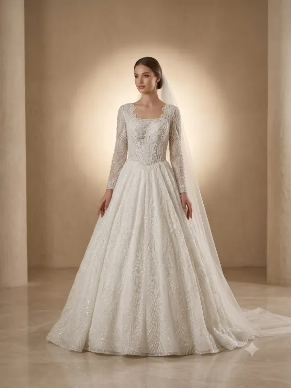 White wedding gown