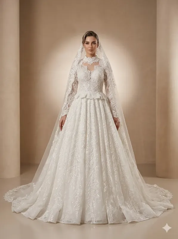 White wedding gown